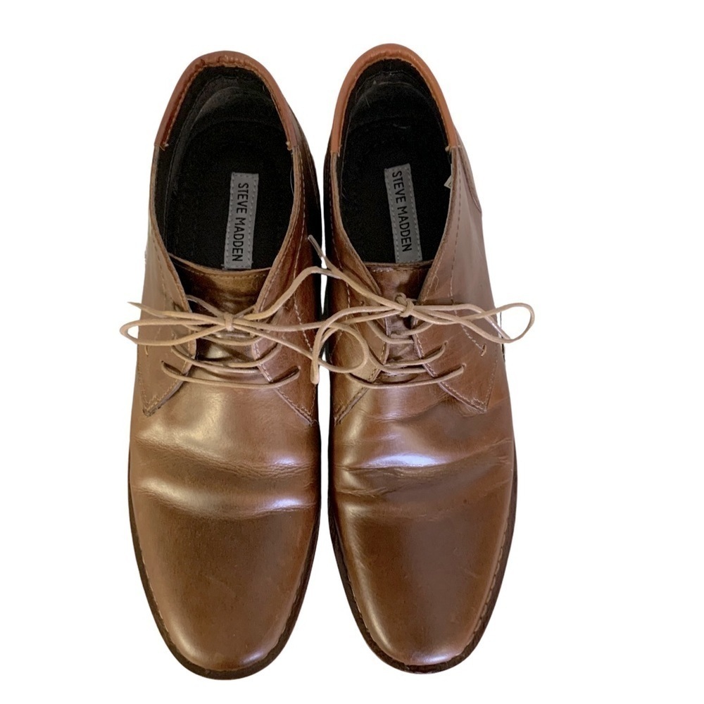 Steve Madden Mens Brown Leather Lace Up Chukka Boots Ankle Boots,  Size 10